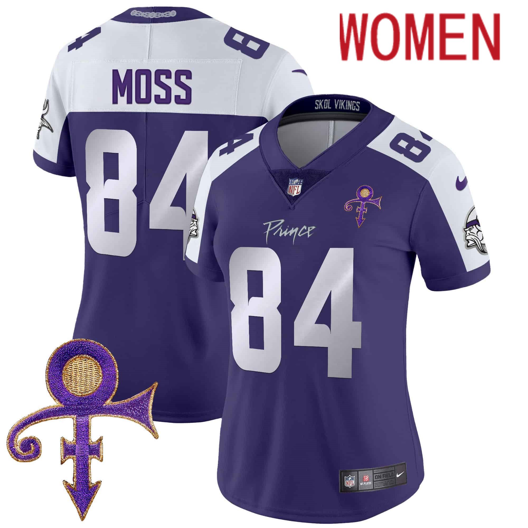 Women Minnesota Vikings #84 Moss Purple 2024 Nike Prince Vapor Limited NFL Jersey